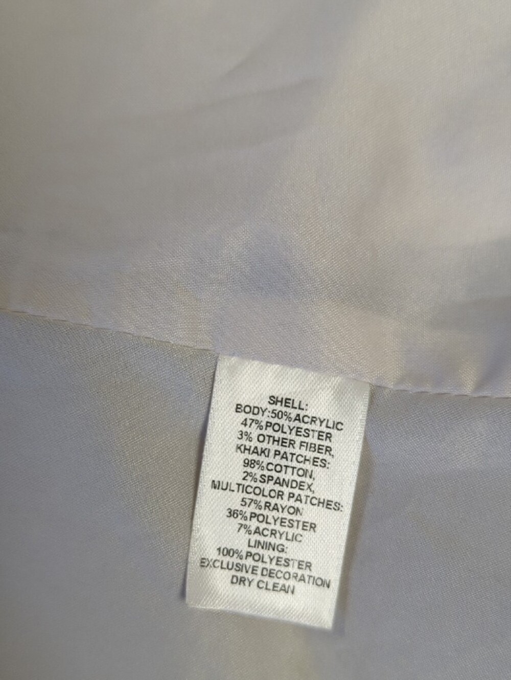 00398 WHBM Tweed Fringe Pocket Jacket Cream Blue size 14 preppy Business casual - Picture 8 of 9